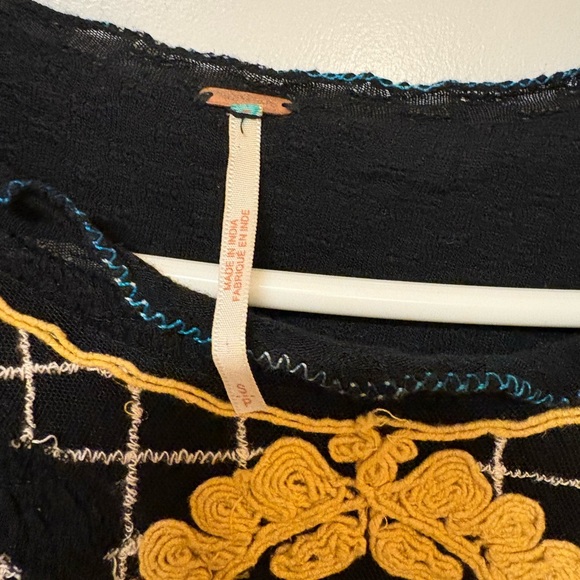 Free People Begonia Black Embroidered  size S - Picture 3 of 3